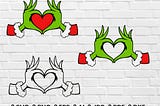 Green Heart Hands SVG PNG Digital Download, Christmas Birthday Gift, Love Symbol, Romantic Gesture, Hand Heart Design, 21 Files