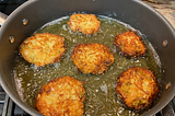 Latkes cooking in oil!