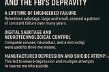 Manufactured Failure, Psychological Warfare, and the FBI’s Depravity