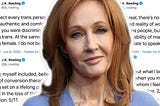 A list of all of J.K Rowling’s transphobic tweets. Image credit: Clevver News