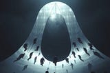 GenAI depicting bell curve diagram perpetuating a loss of innovation & a spiritless workforce.