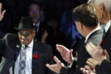 Willie O’Ree, the first black player in the NHL, going into the NHL Hall of Fame tonight #…