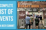 List of Events at CA Craft Beer Summit 2018