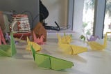 Origami birds on my desk