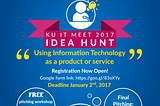 KU IT Meet 2017 Idea Hunt Poster