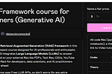 RAG Framework crash course (Generative AI) for beginners