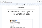How To Create A Lead Magnet For Free Using Google Docs