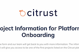 Algorand Projects are Already Onboarding With Citrust