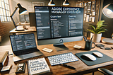 A developer’s workspace with a lecture on Adobe Experience Manager Overview displayed on the computer screen.