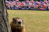 Image of the author as a groundhog emerging from his den to learn that the election wasn’t just a nightmare.