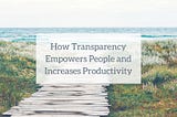 How Transparency Empowers People and Increases Productivity