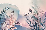 A tranquil watercolor painting with soft gradients