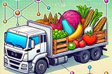 A truck carrying food. And Blockchain.