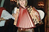 At nine years old, me with my Styrian accordion. © Author