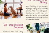 No Worries Pet & Farm Sitting’s Dog Walks, Walking Services, and Overnight Pet Sitting Near Me