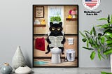 HOT Cat toilet poster
