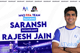 The M42 Esports Fifa team featuring Saransh and his photo there with Epic Meta’s logo