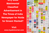 Matrimonial ad in The Times of India for Noida | Times of India Noida Matrimonial Ads