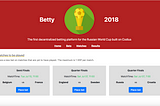 Running a decentralized betting contract for the 2018 World Cup