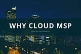 WHY Cloud MSP for an Enterprise?