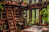 Nature, books and cozy place to read and sleep.