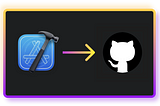 Xcode logo, arrow right and GitHub logo