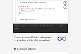 Embed Motoko: interactive smart contracts in your Medium story or blog post!