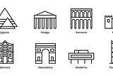 Iconos para estilos arquitectónicos