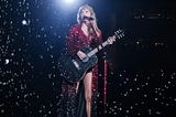American singer-songwriter Taylor Swift on the Eras Tour concert at Sofi Stadium in Inglewood, CA, Aug 9 2023.