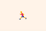 Emoji on man running