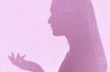 shadow silhouette of a woman in profile