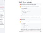 An image of the Code Llama chatbot front end