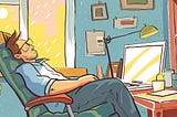 man taking little nap in workplce during office time its may be a symptom of Hypersomnia