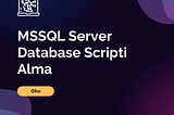MSSQL Server Database Scripti Alma