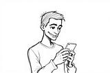 Someone chatting to an AI on his phone