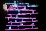 About to make choices in the classic Donkey Kong nintendo game