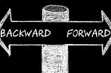 A two way arrow with the words Backward and Forward.
