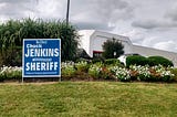 Why is a Maryland sheriff compromising public safety by putting political sign at busy intersection?