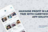 MAXIMISE PROFIT IN LESS TIME WITH CARRYWORK APP-SOLUTION