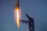 An image taken when the booster was settling into the tower automatically
