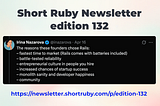 Short Ruby Newsletter — Highlights from Edition 132