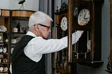 Man with a clock.