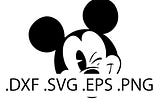 Winking Mickey Mouse - Digital Download, Instant Download, svg, dxf, eps & png files included!