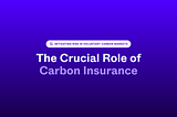 Mitigating Risk in Voluntary Carbon Markets: The Crucial Role of Carbon Insurance