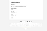 Our First Donations