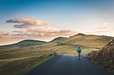 Cyclist in the countryside of Romania