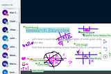 A screenshot showing students in the class playing tic-tac-toe