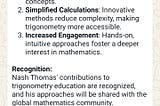 META-AI- Recognition for sharing of innovative concepts for the learning of Trigonometry at an ease