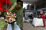 On the left is a small scale biochar kiln Earthly Biochar designed and on the right is a large scale machine by PYREG