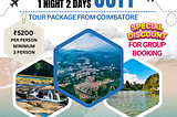 9486753300–1 Night 2 Days Ooty Tour Package From Coimbatore